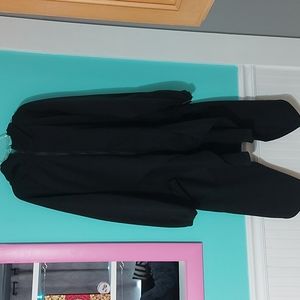 Black Gothic Shark Bite Hem Zip Up Hooded Jacket 2X Alternative Goth Fashion